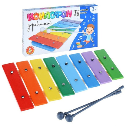 КСИЛОФОН ДЕТСКИЙ 8 НОТ в кор.10шт