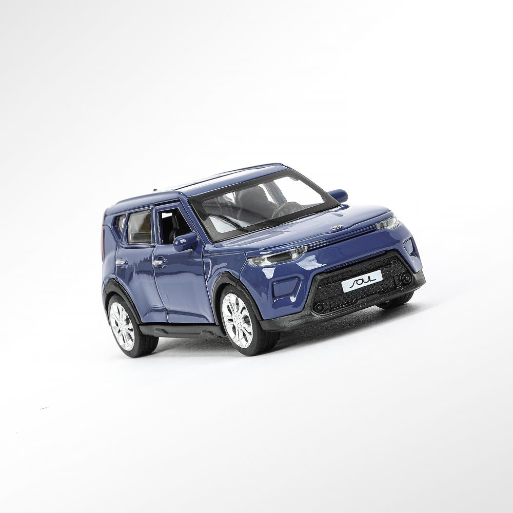 Машина металл KIA Soul длина 12 см, двери, багажник., инерц, темно-синий, кор. Технопарк в кор.2*36шт