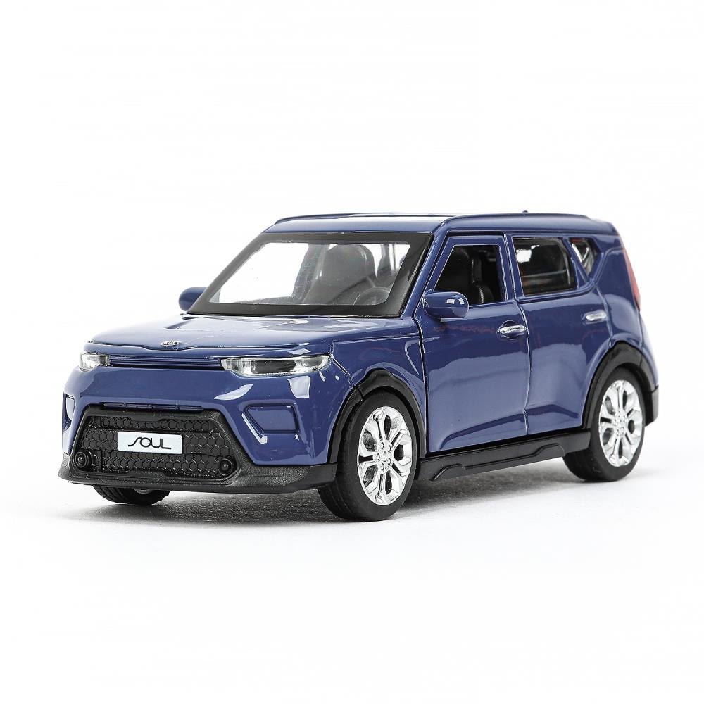 Машина металл KIA Soul длина 12 см, двери, багажник., инерц, темно-синий, кор. Технопарк в кор.2*36шт