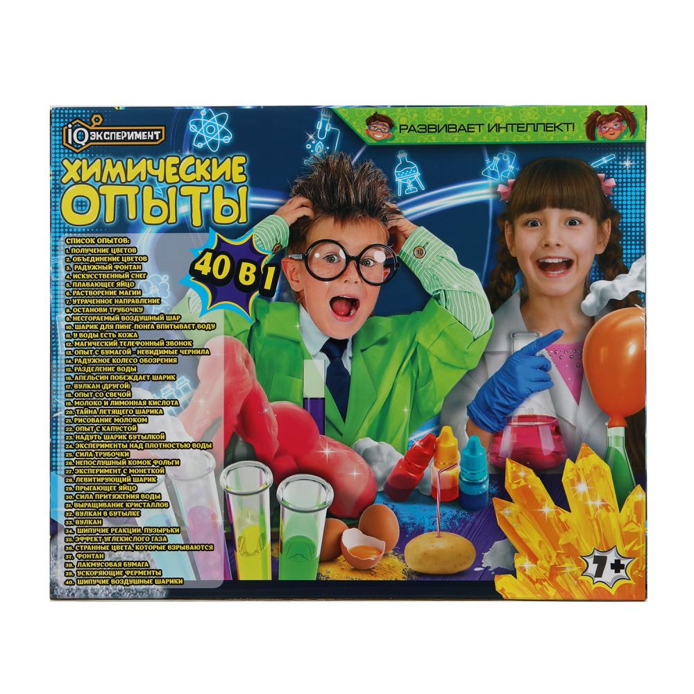 Набор опытов химия, 40-в-1 IQ Experiment в кор.8шт
