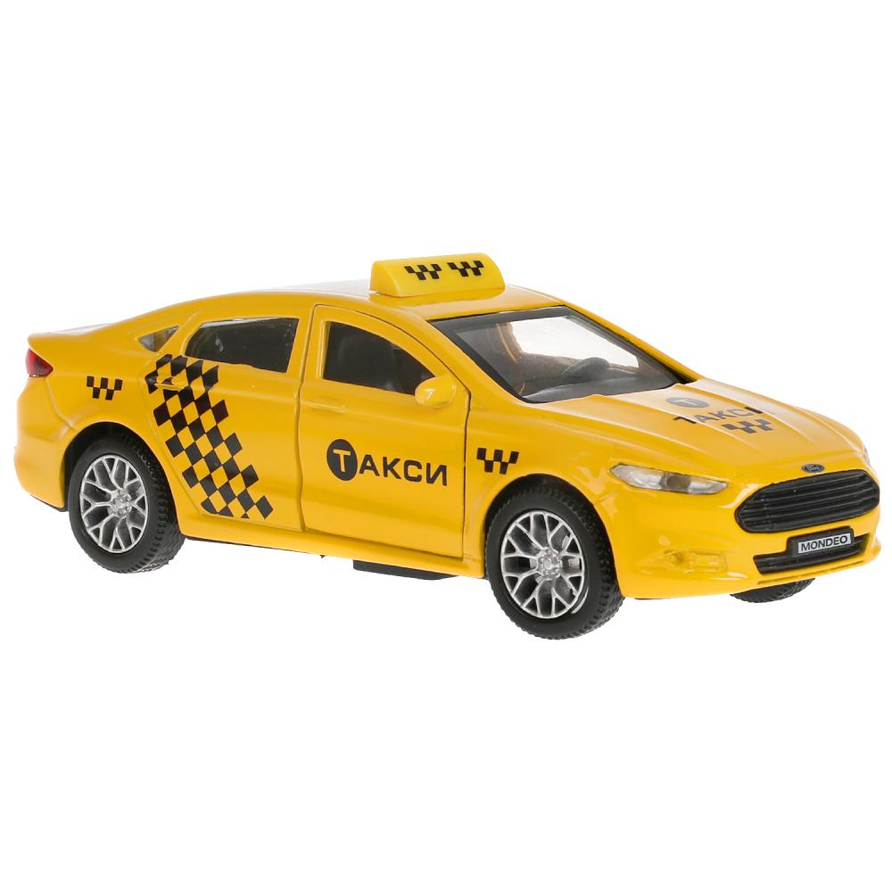 Машина металл свет-звук FORD MONDEO ТАКСИ 12 cm, двери, багаж, инерц, кор. Технопарк в кор.2*36шт