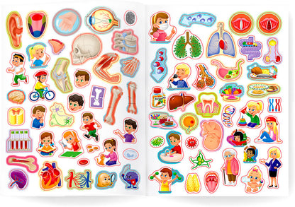 Атлас с наклейками. Тело человека. 21х29,7 см. 16 стр. ГЕОДОМ