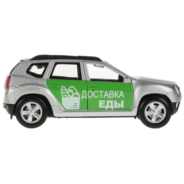 DUSTER-12-VKU Машина металл RENAULT DUSTER ДОСТАВКА длина 12 см, двери, багаж, инерц, кор. Технопарк