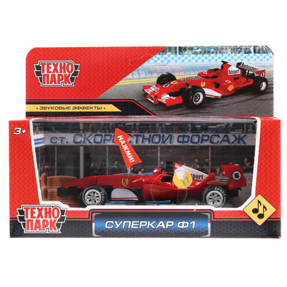 Machine métallique "supercar ф-1", dline 14cm, звук, инерция, красный в кор. Parc technologique dans le cor.2*36шт