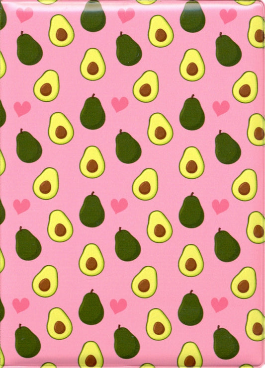 Обложка для паспорта "Авокадо"/розовый фон
