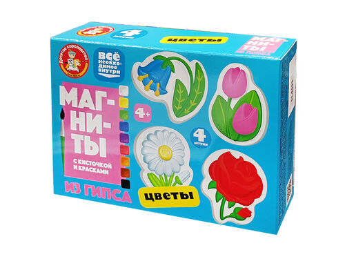 Магниты из гипса под роспись "Цветы"