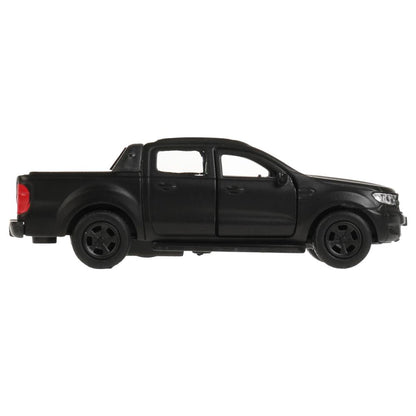 Машина металл FORD ranger ПИКАП, 12 см, .дв., баг., инерц., черый мат., кор. Технопарк в кор.2*24шт
