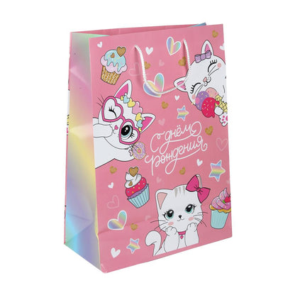 Пакет подарочный глянцевый xl,котенок,140 гр/м2 ЧУДО ПРАЗДНИК в кор.5*12шт