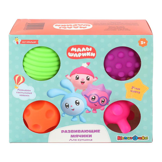 Развивающие мячики для купания Малышарики 4 шт. dans le cor. КАПИТОШКА в кор.60наб