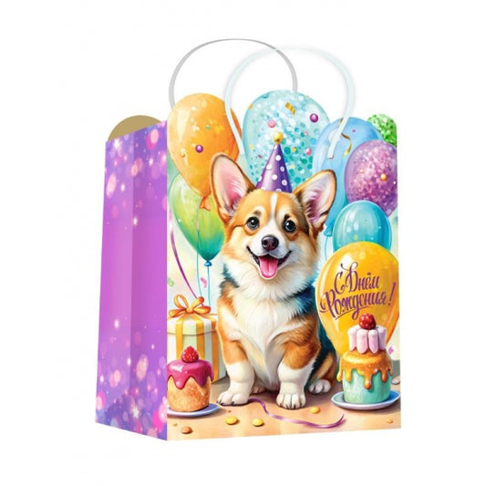 Пакет подарочный ml,корги вырубка,190 гр/м2 ЧУДО ПРАЗДНИК в кор.10*12шт