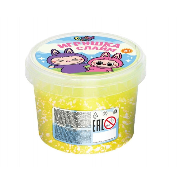 Игрушка слайм полупрозрачный желтый 100г Слайм-Ням в кор.48шт
