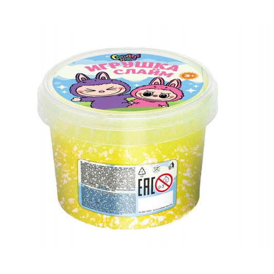 Игрушка слайм полупрозрачный желтый 100г Слайм-Ням в кор.48шт