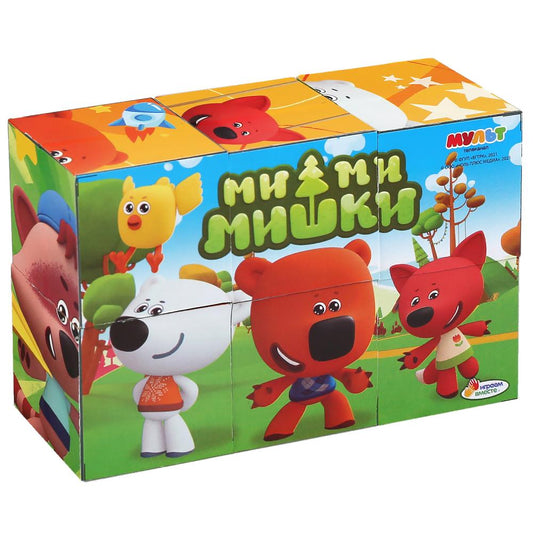 Набор из 6-и кубиков-пленка Ми-ми-мишки настольные игры ИГРАЕМ ВМЕСТЕ в кор.54наб