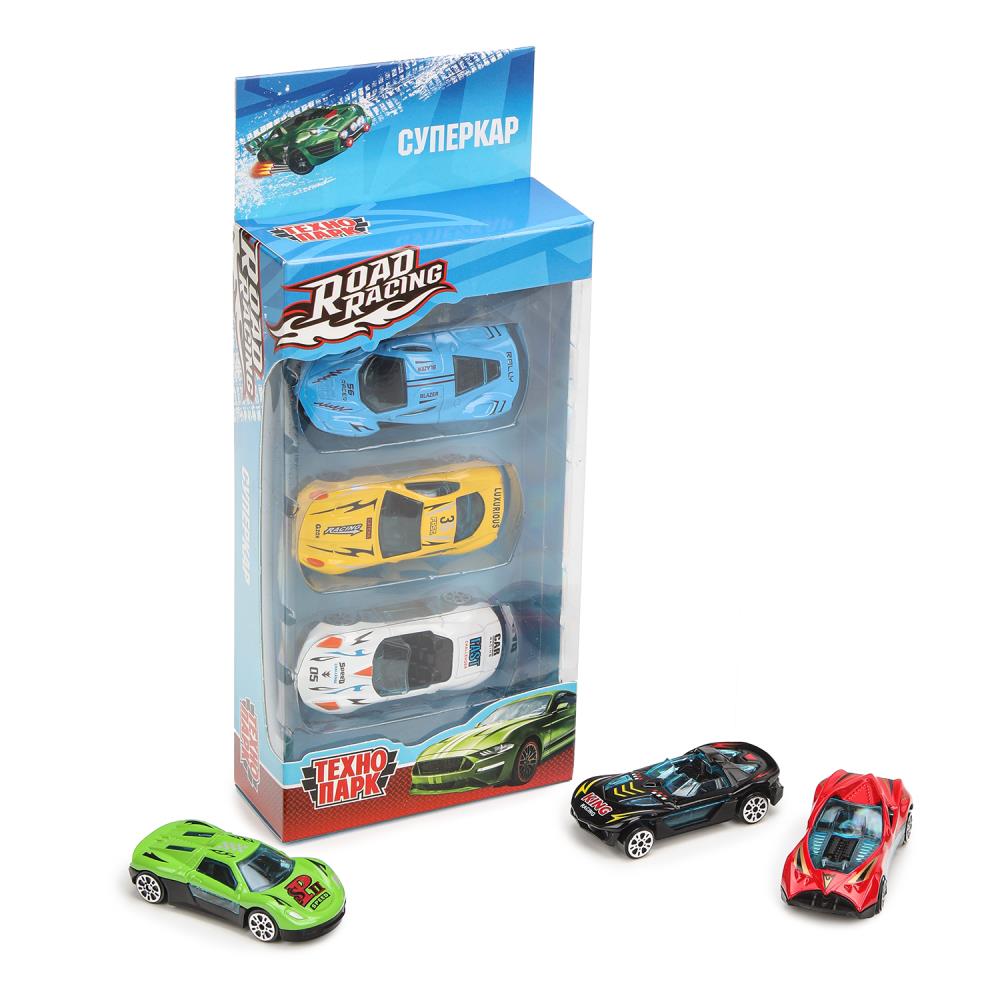 Machine en métal ROAD RACING pour SUISSE 7 cm, 3 pièces, dans un assortiment, couleur. Parc technologique dans le cor.2*96шт