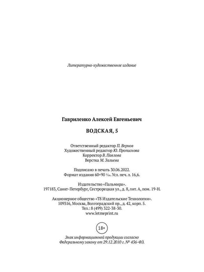 Водская, 5: роман