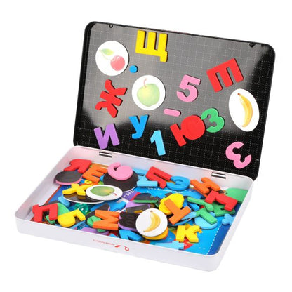 Magneticus.Игровой набор "Буквы и Цифры" в метал.коробке арт. POL-007*