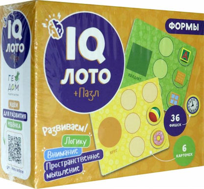 IQ Лото. Формы. 6 карточек 36 фишек. ГЕОДОМ (ISBN нет)
