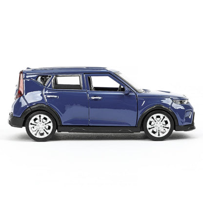 Машина металл KIA Soul длина 12 см, двери, багажник., инерц, темно-синий, кор. Технопарк в кор.2*36шт