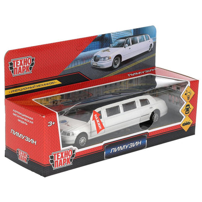 LIMO80208-18SL-MIX 313421 Машина металл свет-звук ЛИМУЗИН 18 см, двери, капот, инерц, ассорт, кор.