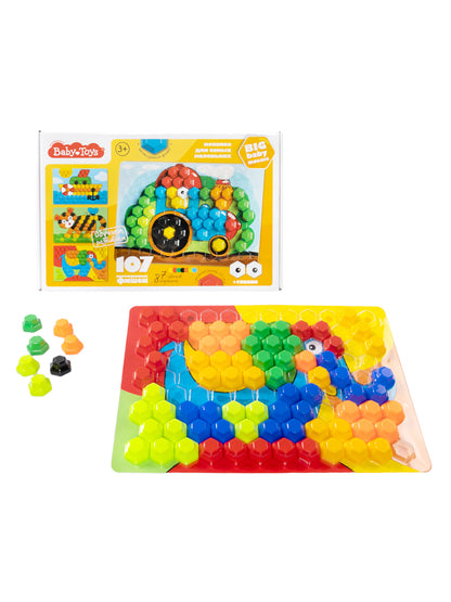Мозаика для самых маленьких Baby Toys "Трактор" d2,5/7 цв (107 эл)