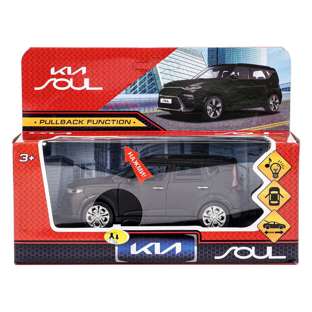 Машина металл свет-звук KIA soul 12 см, двер, инер, черный МАТОВЫЙ, kor. Parc technologique dans le cor.2*36шт