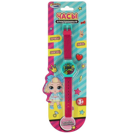 Часы девчачье время дата блист.30*10*1см ИГРАЕМ ВМЕСТЕ в кор.4*120шт