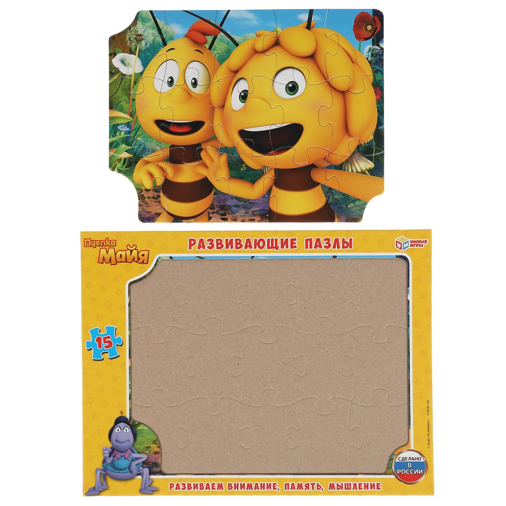 309782 Пчелка Майя. Пазлы в рамке (15 дет.) Умные игры в кор.50шт