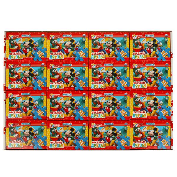 Весёлые друзья. Пазл классический в коробке. 35 деталей. 90х65х25мм. Умные игры в уп.32шт в кор.8уп