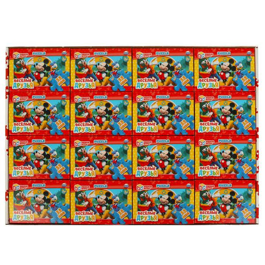 Весёлые друзья. Пазл классический в коробке. 35 деталей. 90х65х25мм. Умные игры в уп.32шт в кор.8уп