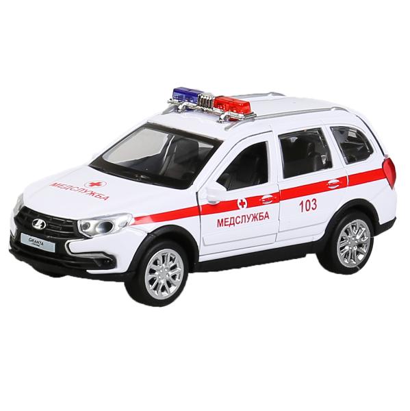 Machine en métal noir-zvuk "lada granta cross 2019 scoraja"12 cm, iner., bel dans le cor du parc technologique dans le cor2*36шт