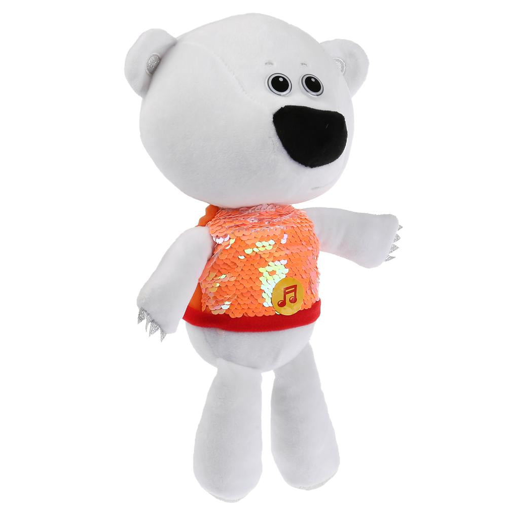 Игрушка мягкая МИ-МИ-МИШКИ белая тучка в футболке c пайетками,20см,муз. чип. Мульти-пульти в кор24шт