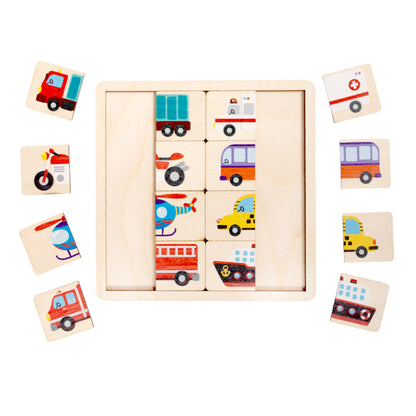 Пазлы из дерева "Половинки" Транспорт