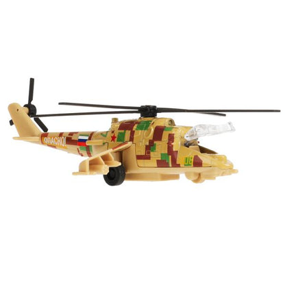 Модель металл ВЕРТОЛЕТ, 15 см, откр. каб., подв..дет., инерц., кор. Технопарк в кор.2*24шт