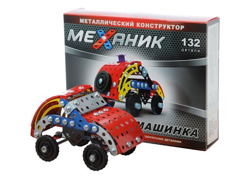 Конструктор металлический "Механик" (Машинка, 132 дет)