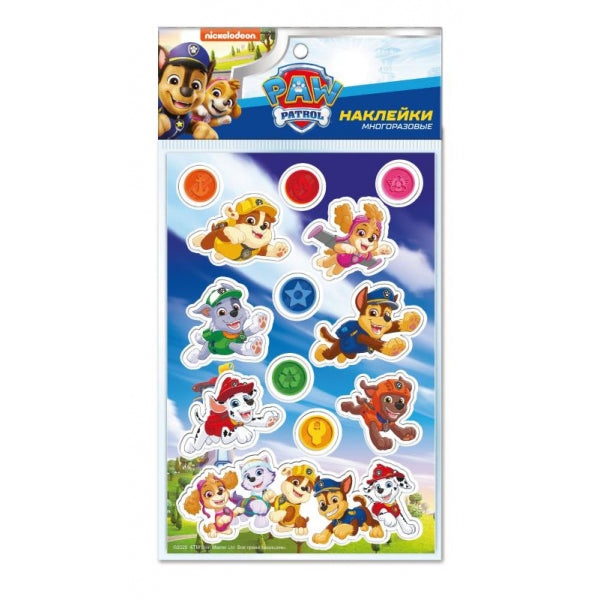 Наклейки бумажные, 12х18см Щенячий Патруль щенячий патруль MultiArt в кор.500шт