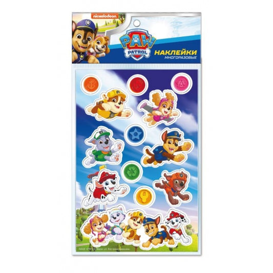 Наклейки бумажные, 12х18см Щенячий Патруль щенячий патруль MultiArt в кор.500шт