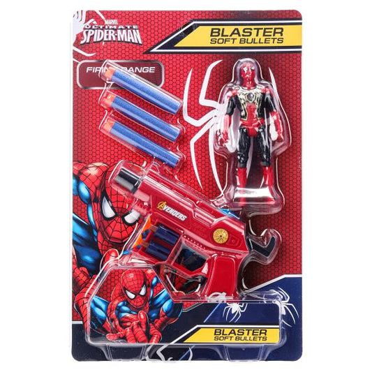Бластер ЧЕЛОВЕК-ПАУК мягкие пули, фигурка, блист.29*19*4 см - в кор.2*84шт