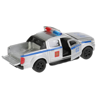 Машина металл FORD Ranger пикап полиции 12см, открывающий. двери, инерц. в кор. Технопарк в кор.2*24шт
