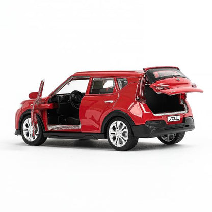 Машина металл KIA soul длина 12 см, двери, багаж., инерц, красный, кор. Parc technologique dans le cor.2*36шт