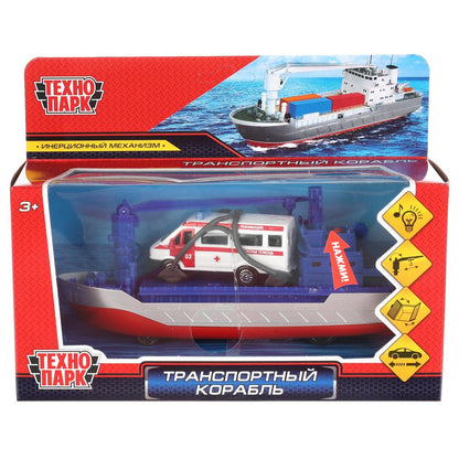 КРАН-17SLAMB-ГАЗГЫ Модель металл свет-звук ТРАНСПОРТНЫЙ КОРАБЛЬ 17 см, ГАЗЕЛЬ, инерц, кор. Техн