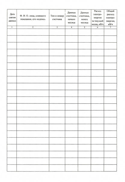 Журнал учёта расходования электрической энергии. 32 стр. (Формат А4, бл. писчая, обложка бумага офсет пл. 160)