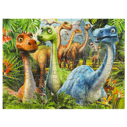 Мир динозавров. Пазлы в коробке 54 детали. 90х65х25 мм. Умные игры в уп.32шт в кор.8уп