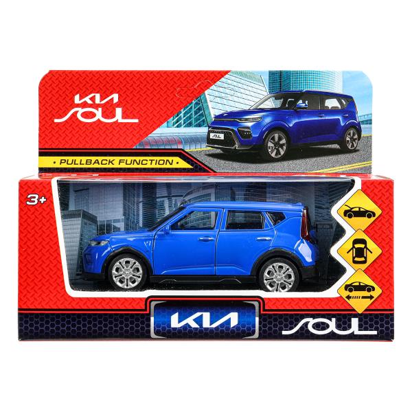 Машина металл KIA soul длина 12 см, двери, багаж., инерц, синий, кор. Parc technologique dans le cor.2*36шт