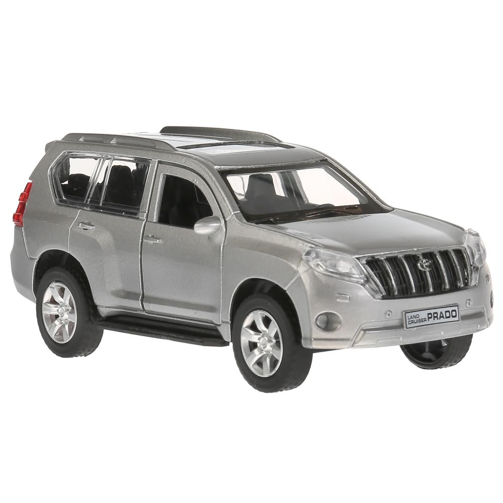 Machine en métal "TOYOTA PRADO" 12 cm, ouverte. двери, инерц, СЕРЕБРИСТЫЙ в кор. Parc technologique dans le cor.2*36шт