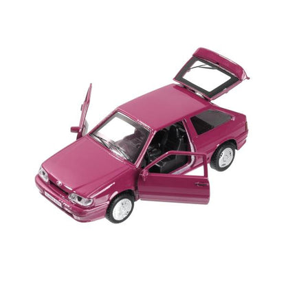 Машина металл ваз-2113 12 см, двери, багажник, инер,красный, кор. Технопарк в кор.2*36шт