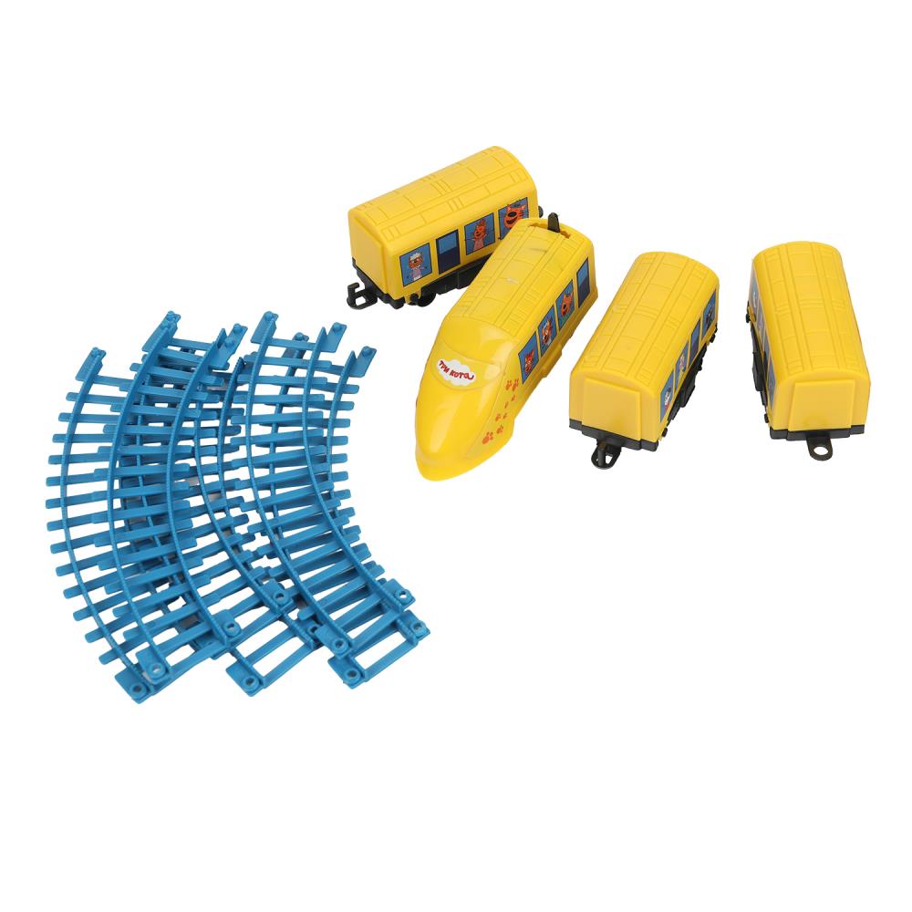 Железная дорога мультяшная Три Кота длина пути 90, кор.28*18*4см ТЕХНОДРАЙВ в кор.2*66шт