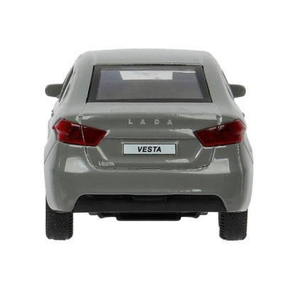 Машина металл LADA Vesta 11,5 см, двери, темно-серый, кор. Технопарк в кор.2*36шт