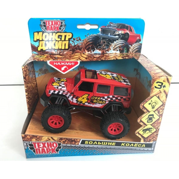 Машина металл свет-звук ДЖИП 13 см, двери, инерц, СПОРТ, кор. Технопарк в кор.2*24шт