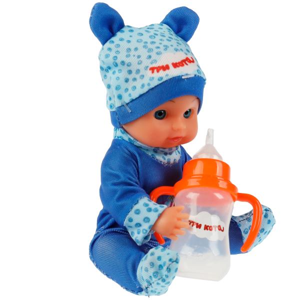 Пупс функц Три Кота 15см, пьет, пис, бутылочка, на блистере КАРАПУЗ в кор.72шт