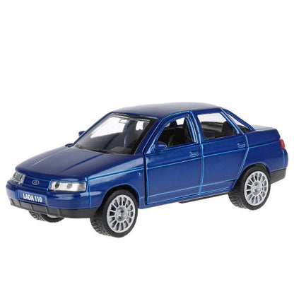 Машина металл LADA 110 12см, инерц., открыв. двери, синяя в русс. кор. Технопарк в кор.2*24шт